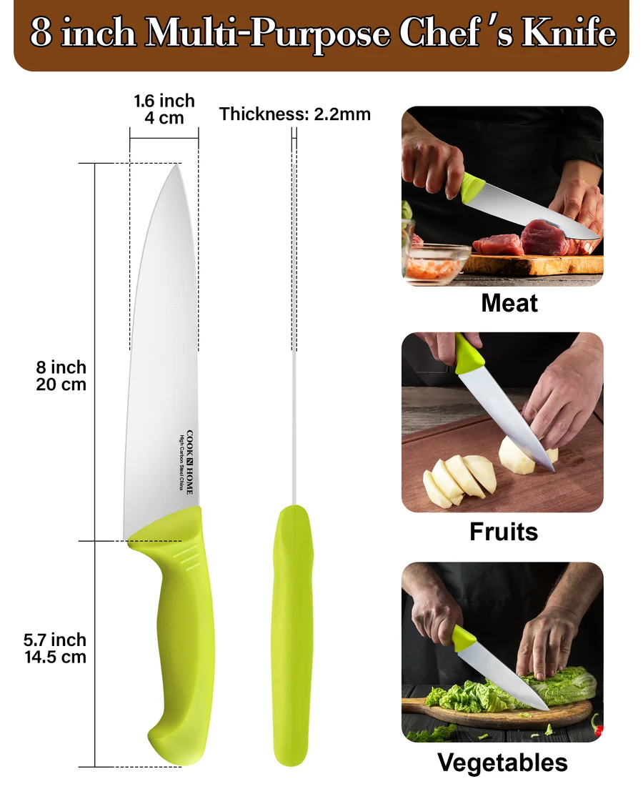 Cook N Home Chef's Knife Multi-Purpose 8-Inch