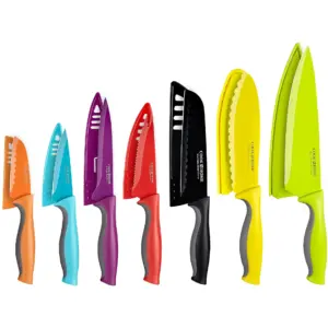 Cook N Home 14-Piece Coated Stainless Steel Knives