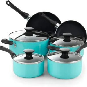 Cook N Home Dutch Oven Pot with Lids, 10-Piece, Turquoise